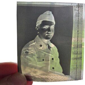 WWII US Army Soldier Photo Negative 1940s Third Army Uniform Military Portrait